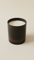 Golden Wheat Morning Candle in Matte Black Glass